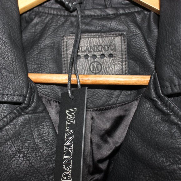 BlankNYC Black Vegan Leather Moto Jacket Black Hardware Multiple Sizes - Picture 6 of 15